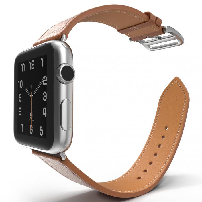 3D Apple Watch Hermes 42mm Stainless Steel Case 2