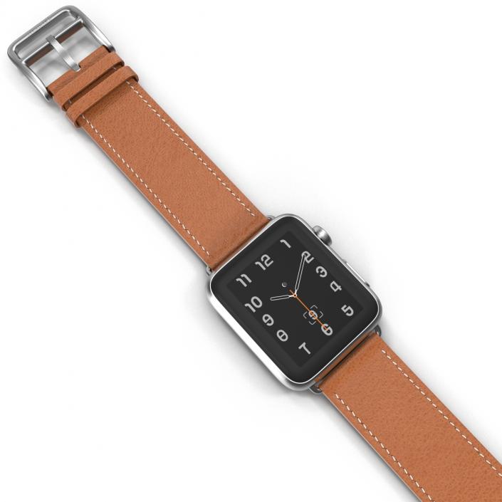 3D Apple Watch Hermes 42mm Stainless Steel Case 3