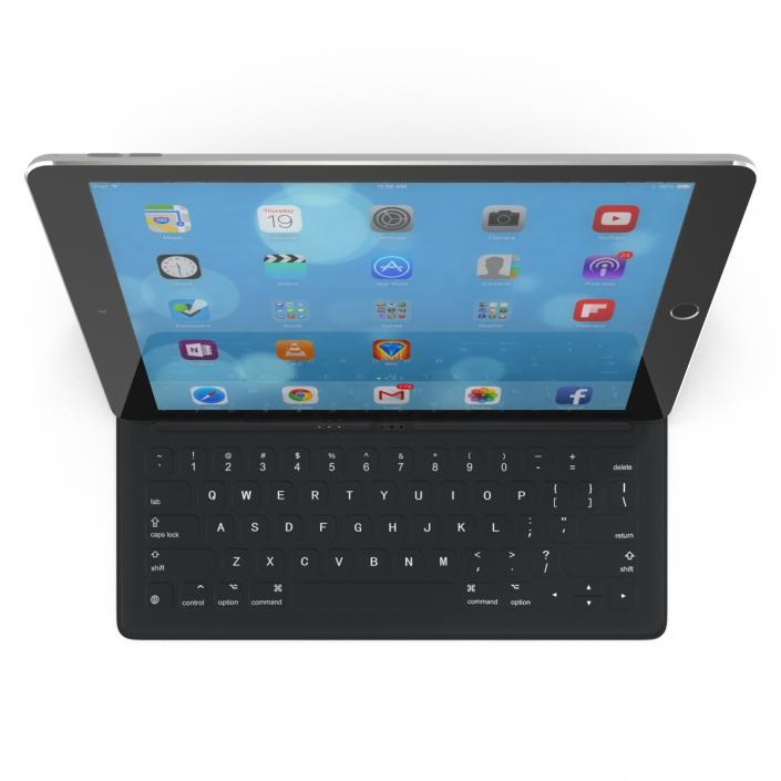 3D model Ipad Pro and Apple Smart Keyboard Rigged