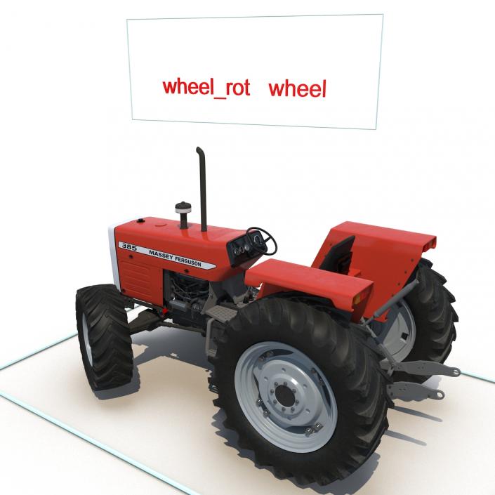 Tractor Massey Ferguson 385 Rigged 3D model