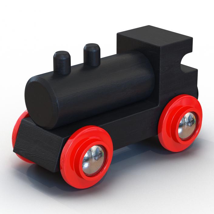 3D Wooden Toy Train 3 model