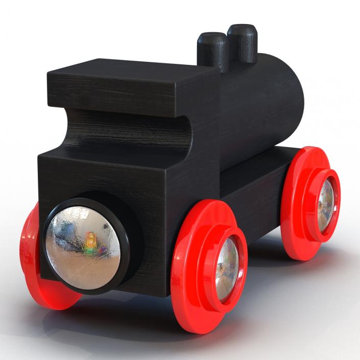3D Wooden Toy Train 3 model