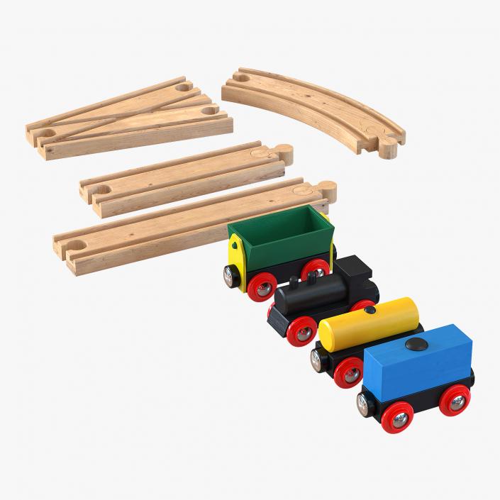 3D Wooden Toy Train With Track Set