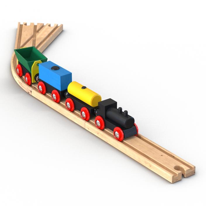 3D Wooden Toy Train With Track Set