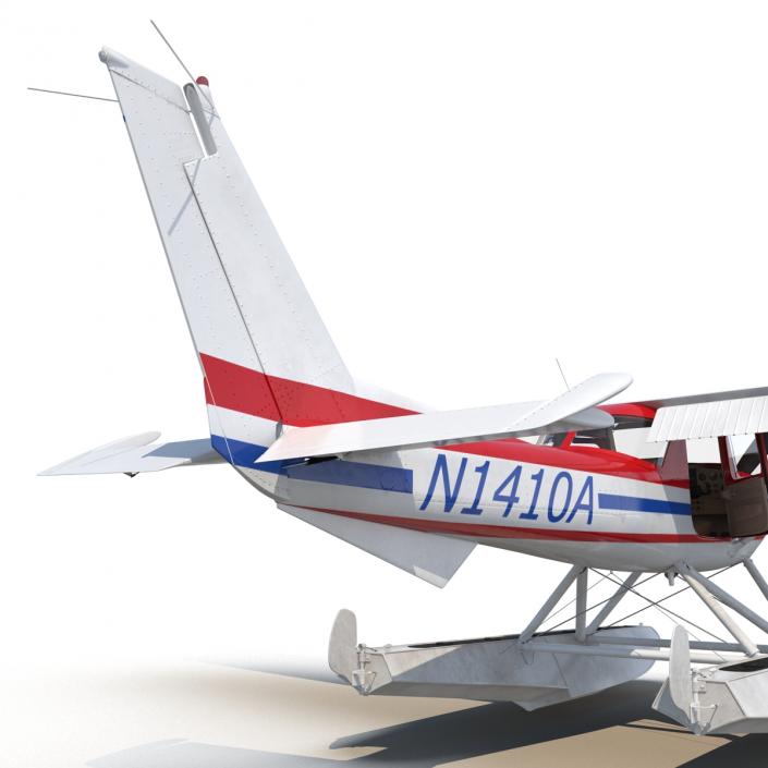 3D Cessna 150 Seaplane Rigged 2 model