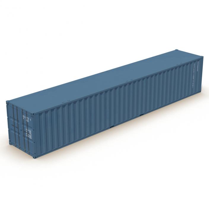 3D model 48 ft Shipping ISO Container Blue 2