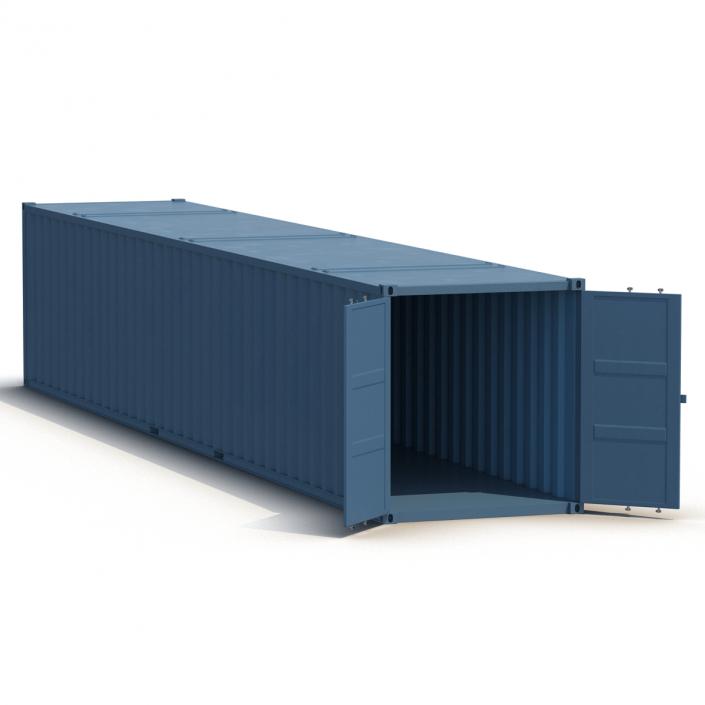 3D model 48 ft Shipping ISO Container Blue 2