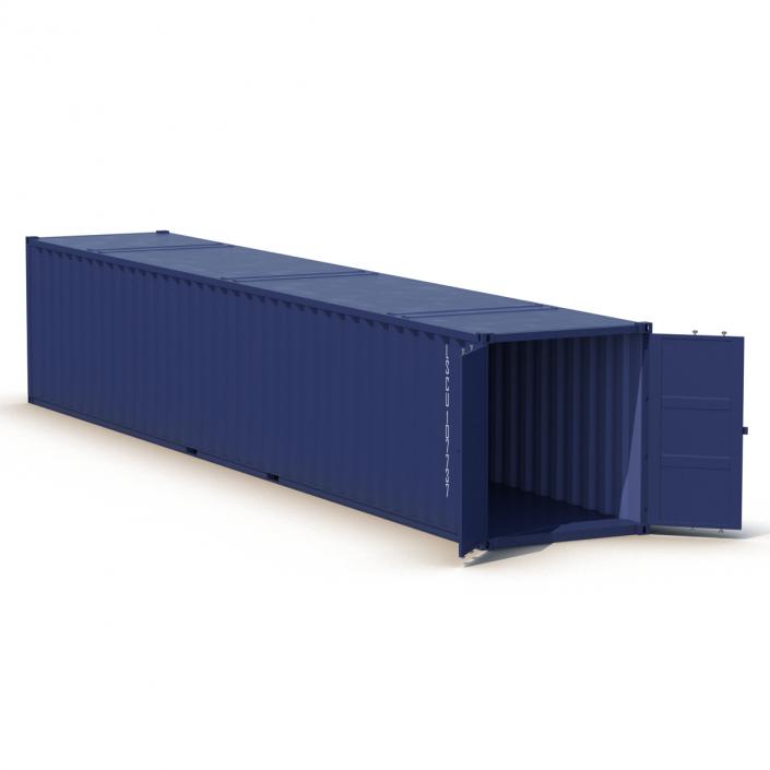 3D 48 ft Shipping ISO Container Blue model