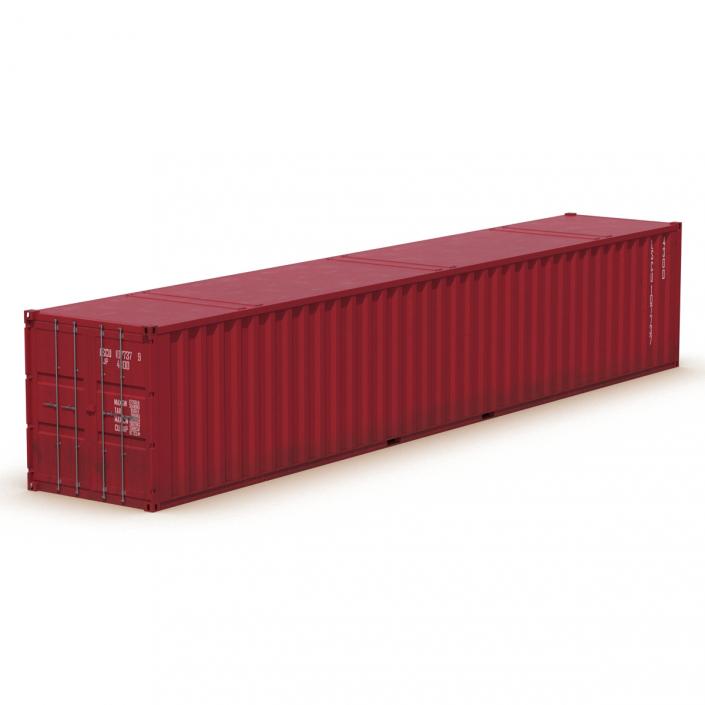 48 ft Shipping ISO Container Red 3D