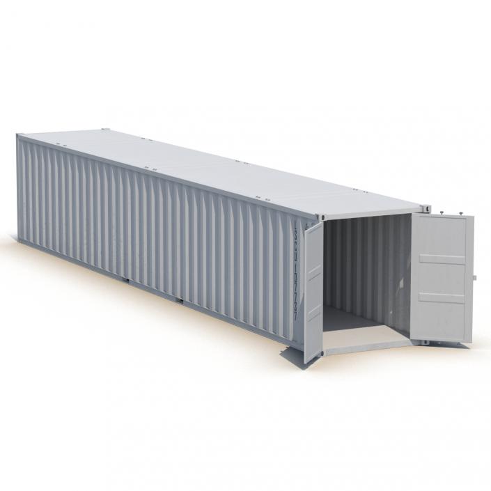 48 ft Shipping ISO Container White 3D model