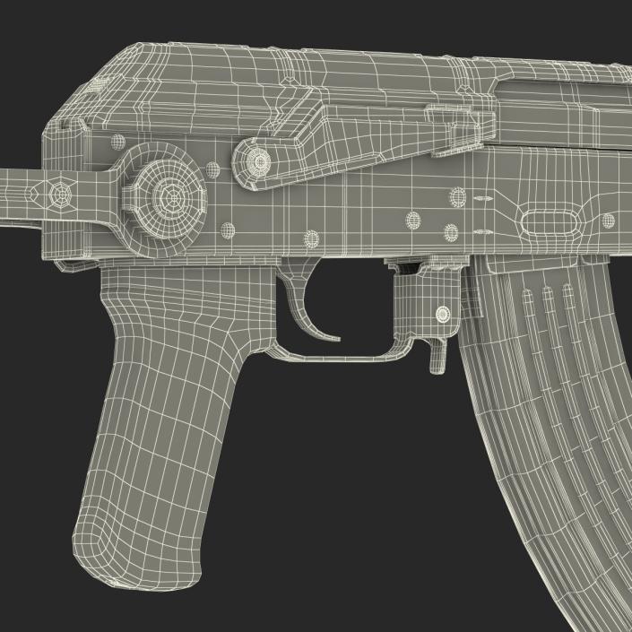 3D Assault Rifle AKMS model