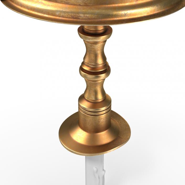 3D Antique Brass Candle Holder Set