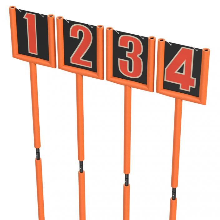 American Football Down Markers Set 3D model