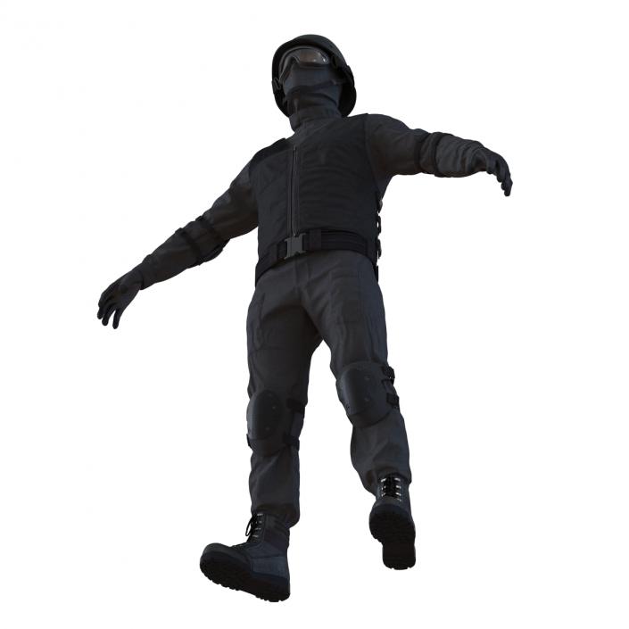 3D SWAT Man Afro American Rigged 2