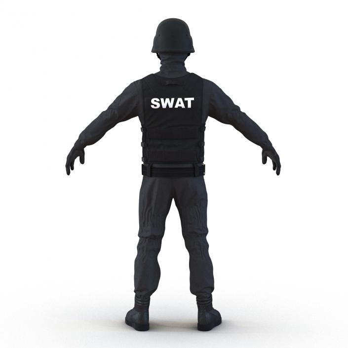 3D SWAT Man Afro American Rigged 3