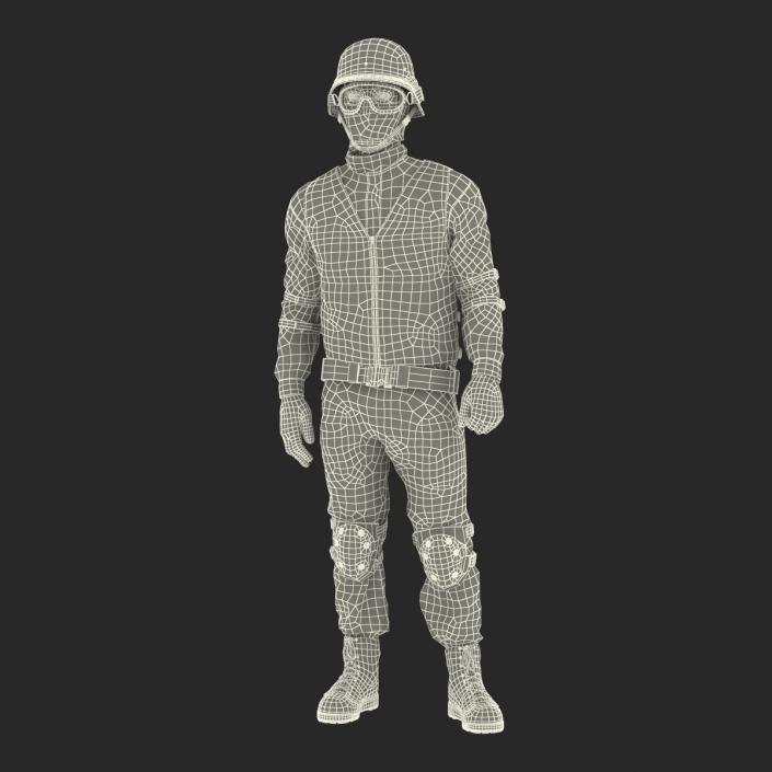 3D SWAT Man Asian Rigged 2 model