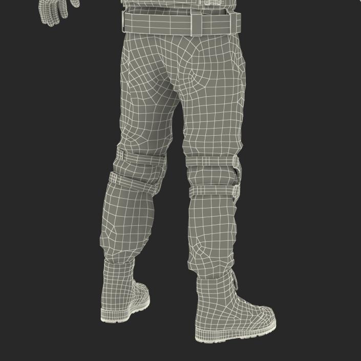 3D SWAT Man Asian Rigged 2 model