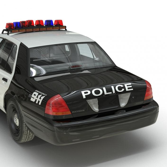 Ford Crown Victoria Police Car Rigged 3D