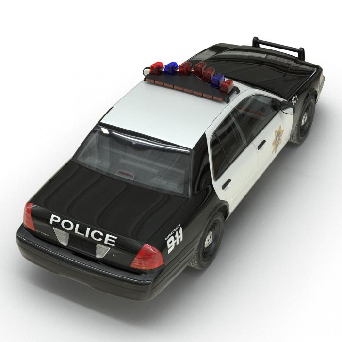 3D Ford Crown Victoria Police Car Simple Interior