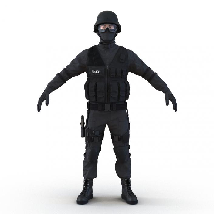 SWAT Man Mediterranean Rigged 3D model