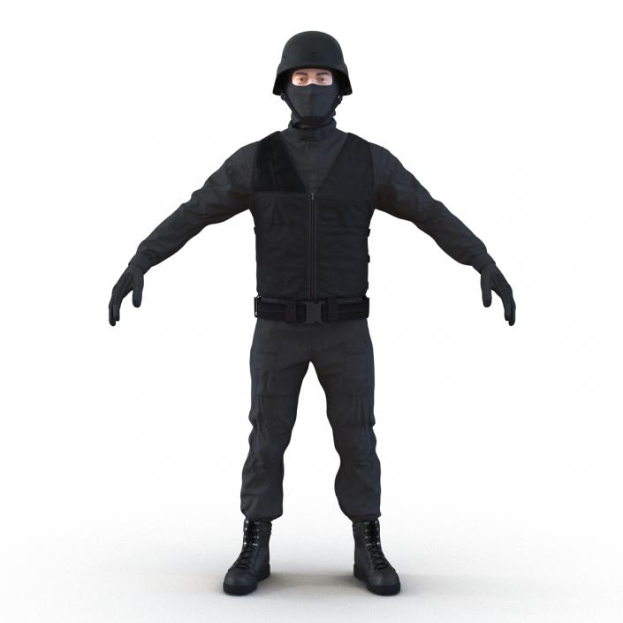 3D SWAT Man Mediterranean Rigged 3