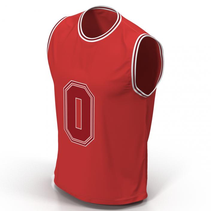 3D Basketball Jersey Red