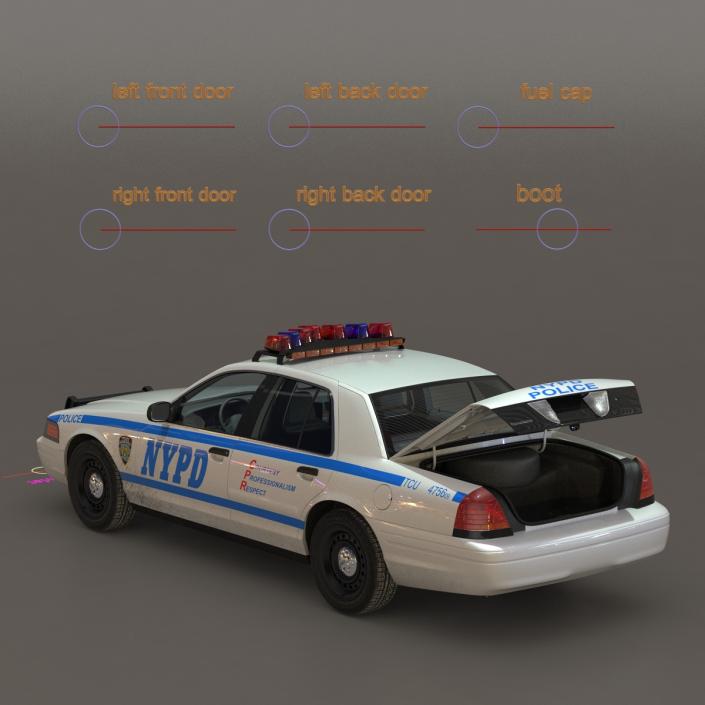 3D model Generic Police Car NYPD Rigged