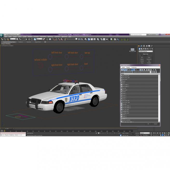 3D model Generic Police Car NYPD Rigged