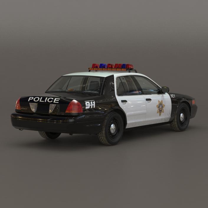 Generic Police Car 2 Rigged 3D