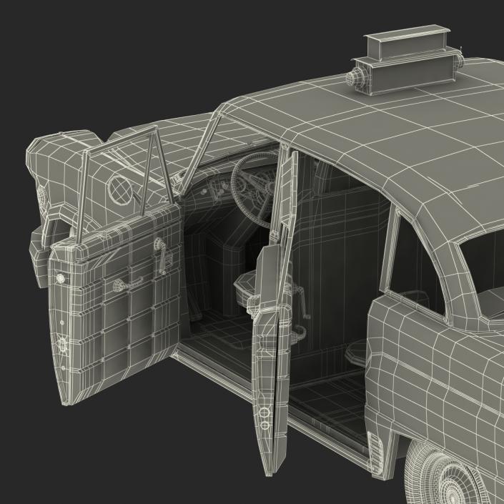 3D Old NYC Checker Cab Rigged