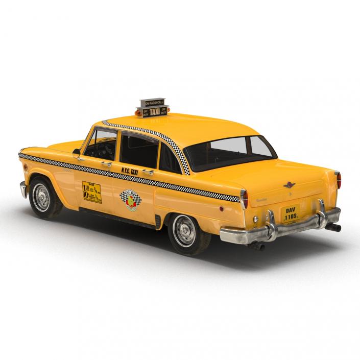 3D model OLD NYC Checker Cab Simple Interior