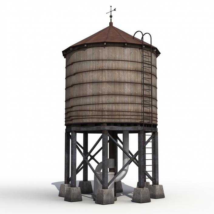 Rooftop Water Tower 3D model