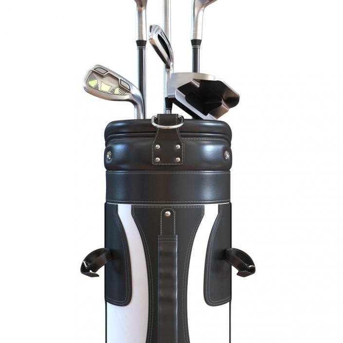3D Golf Bag and Clubs 3 Black