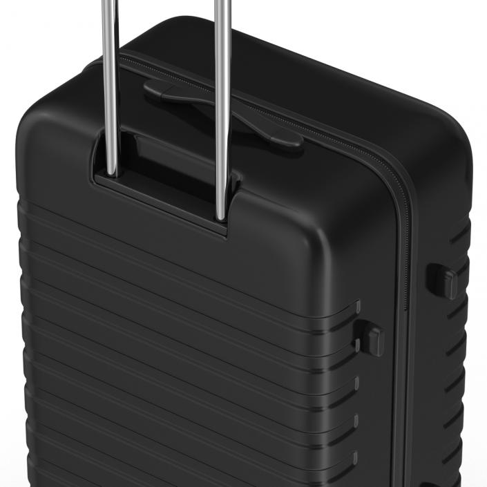 3D Plastic Trolley Luggage Bag Black model