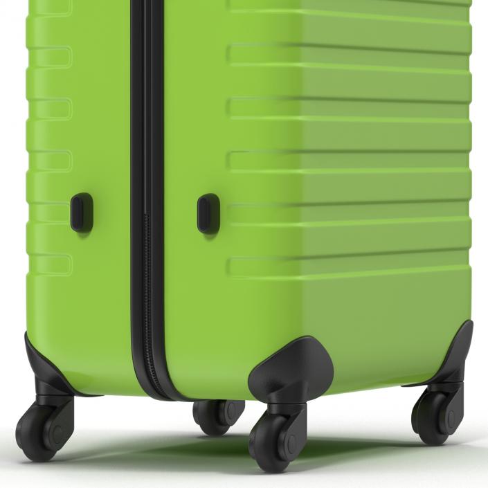 3D Plastic Trolley Luggage Bag Green model