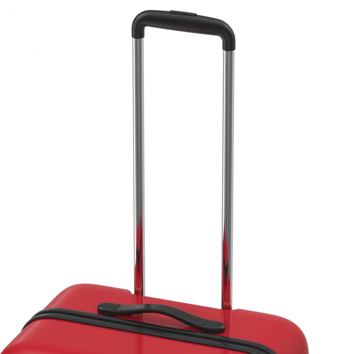 3D Plastic Trolley Luggage Bag Red