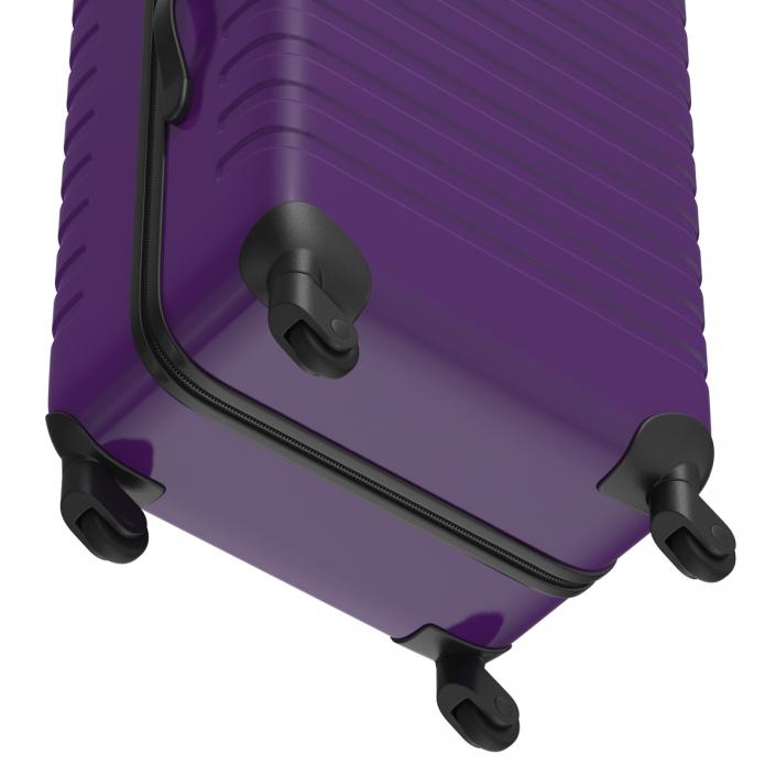 Plastic Trolley Luggage Bag Violet 3D model