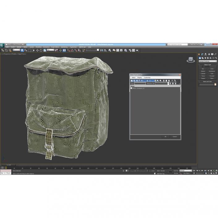 3D Army Backpack model