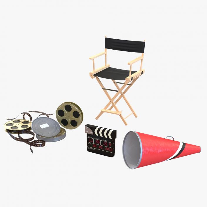 3D Director Chair and Accessories Collection 4 model