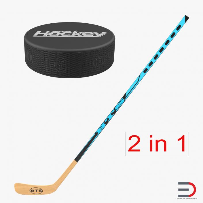 3D Hockey Stick and Puck