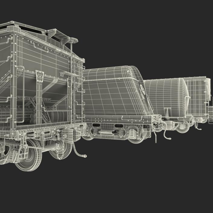 3D model Railroad Industrial Cars Collection