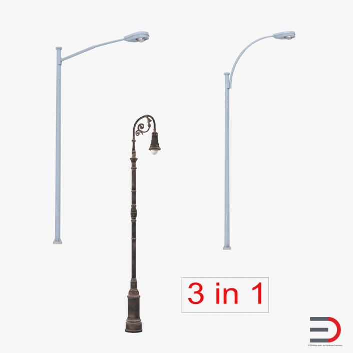 3D Street Lamps Collection model