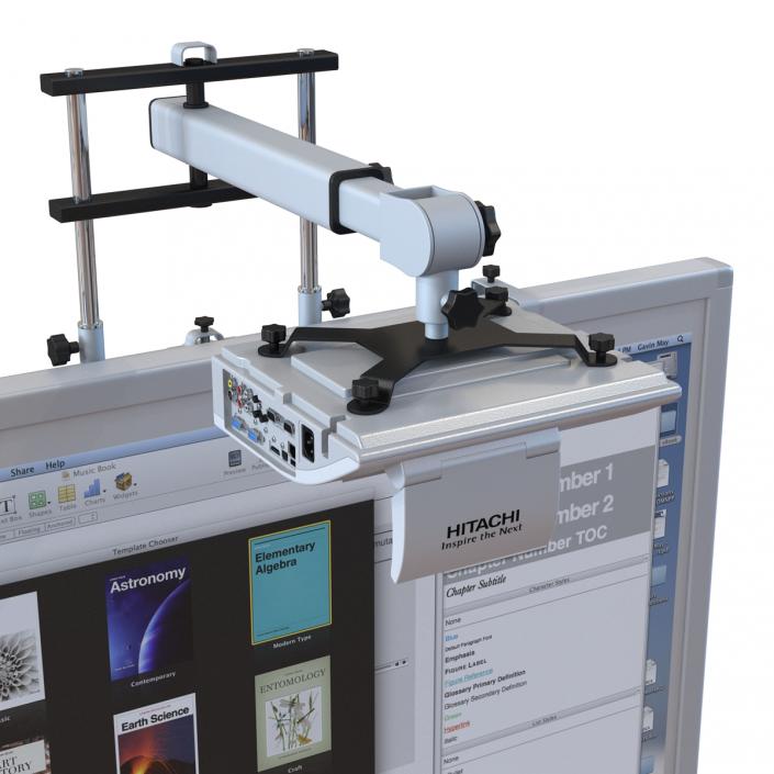 Interactive Whiteboard Mobile Stand Set 3D model