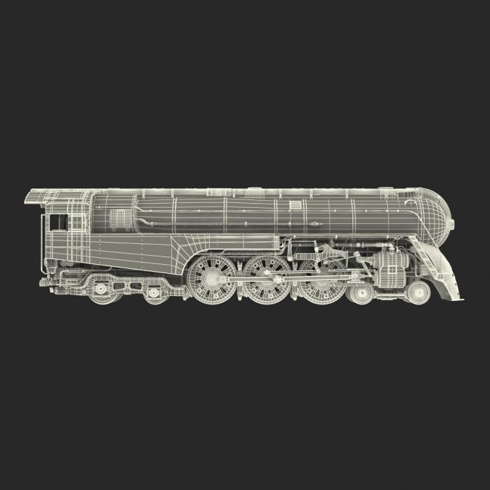 3D NYC Dreyfuss Hudson Steam Locomotive Rigged model
