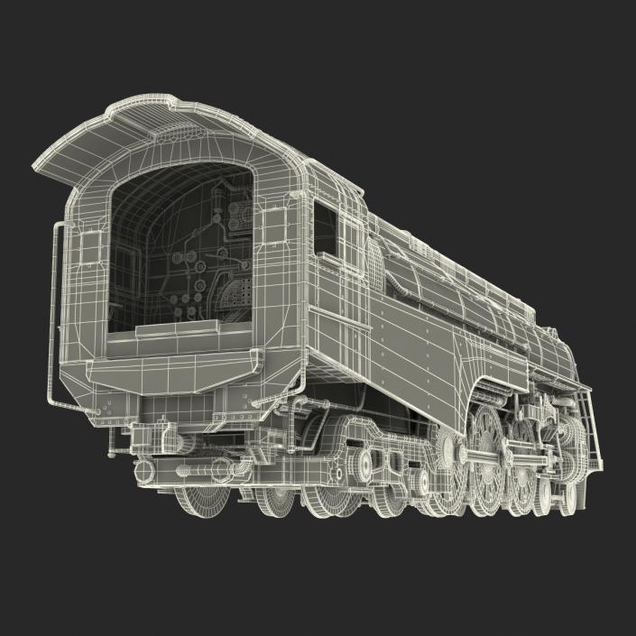 3D NYC Dreyfuss Hudson Steam Locomotive Rigged model