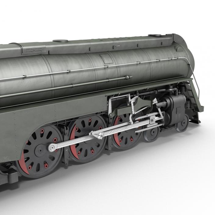 3D NYC Dreyfuss Hudson Steam Train Rigged model