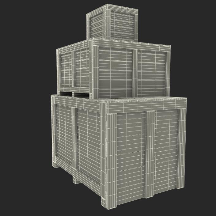3D Wooden Shipping Crates Collection model