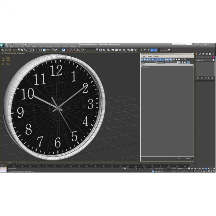 3D model Office Clock 2 Black