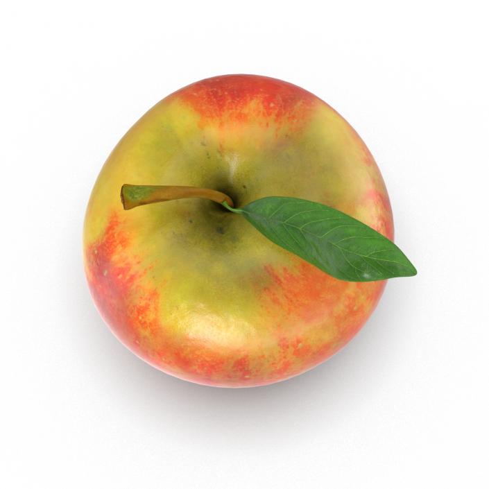 Apple Fruit With Green Leaf 3D
