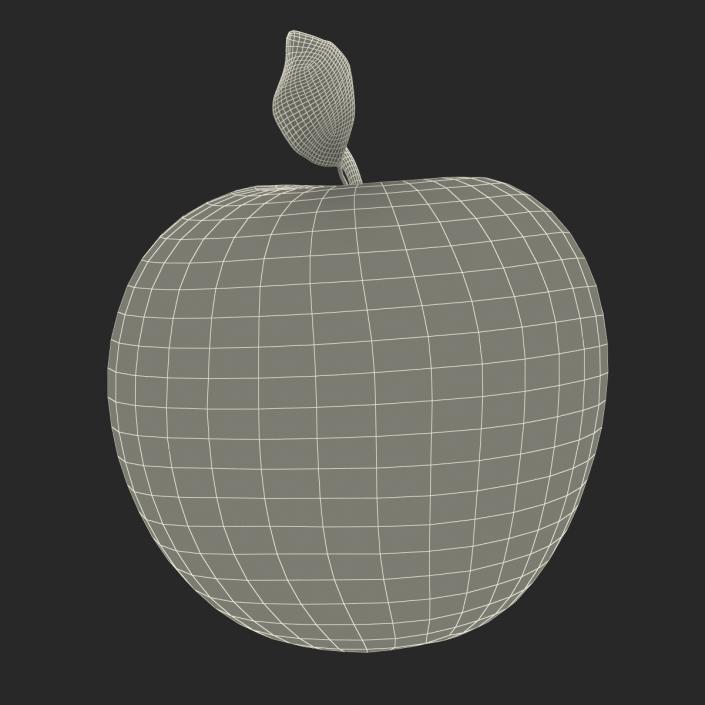 Apple Fruit With Green Leaf 3D